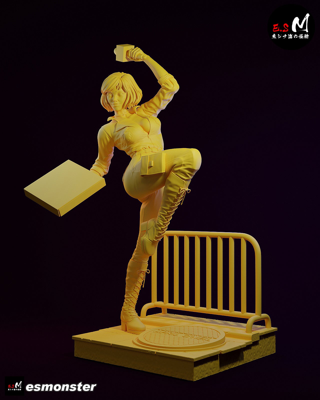 April O'Neil Pizza Style TMNT Cartoon Unpainted Resin Garage Kit (1/6-1/12)