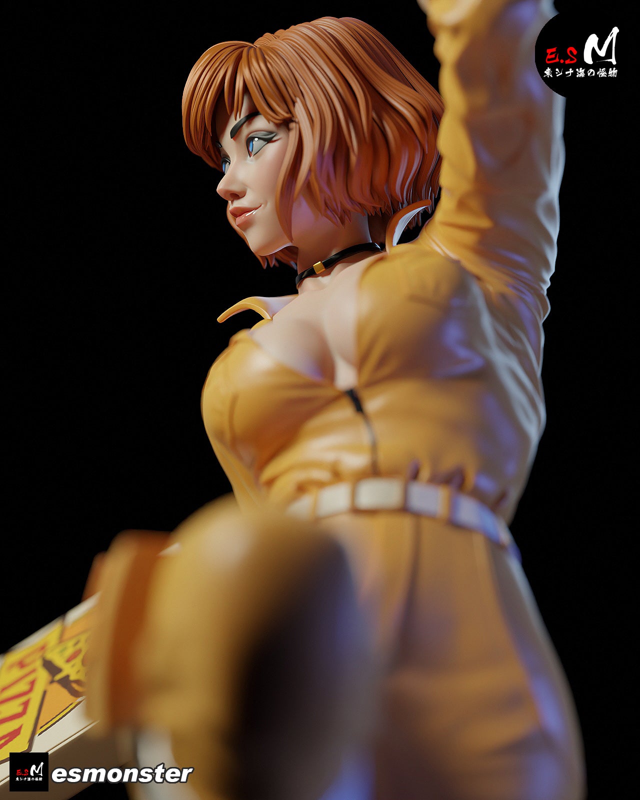 April O'Neil Pizza Style TMNT Cartoon Unpainted Resin Garage Kit (1/6-1/12)
