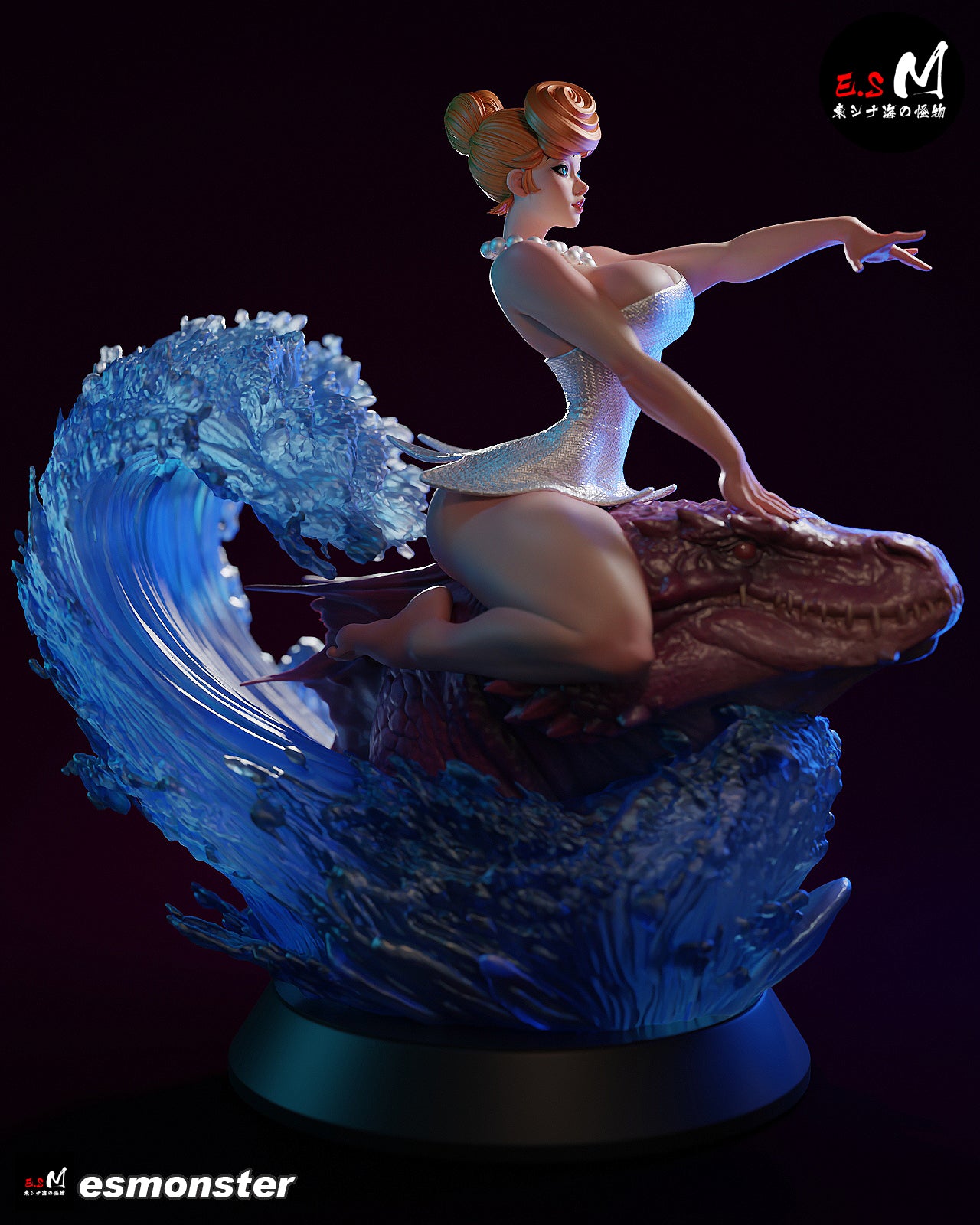 Wilma Sea Monster Style Flintstones Resin Garage Kit (1/6-1/12)