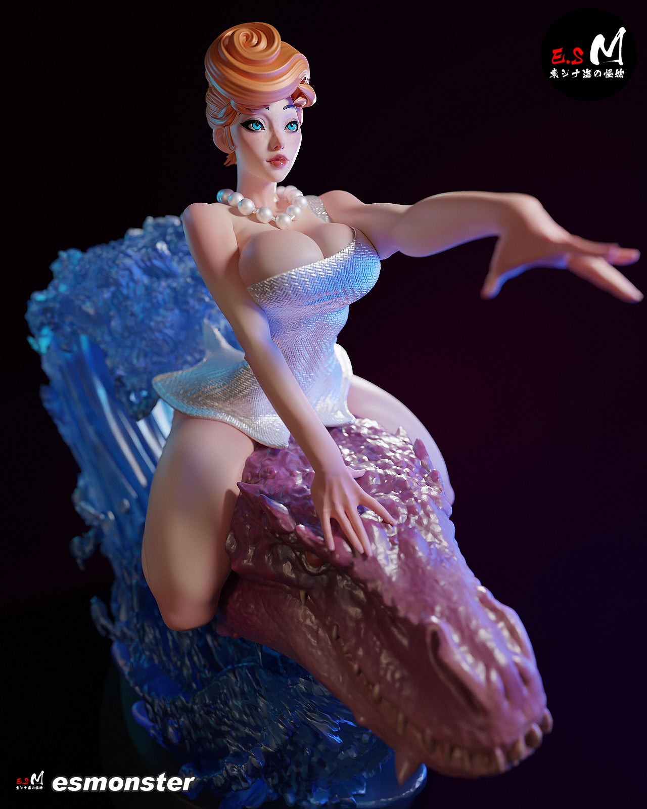 Wilma Sea Monster Style Flintstones Resin Garage Kit (1/6-1/12)