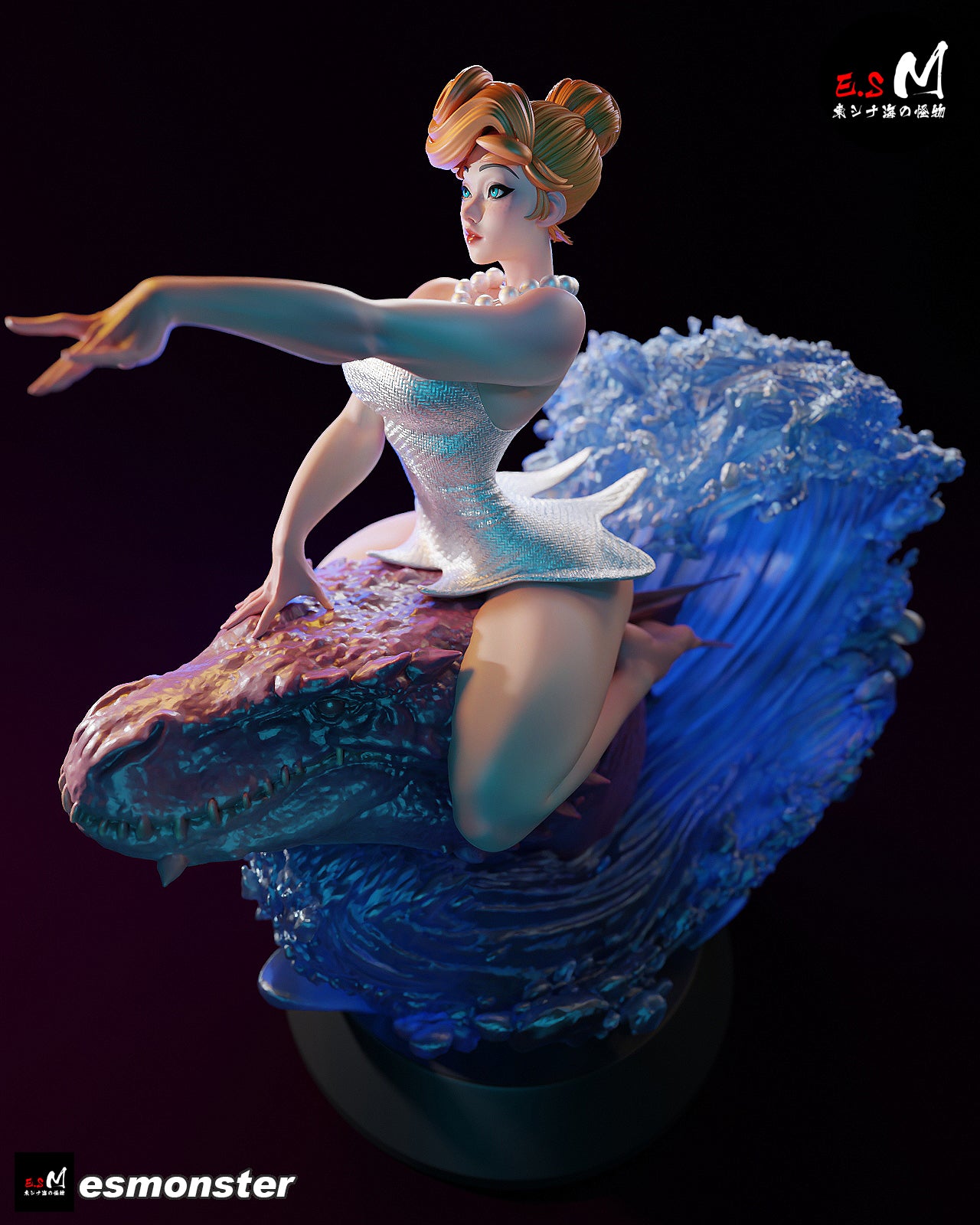 Wilma Sea Monster Style Flintstones Resin Garage Kit (1/6-1/12)