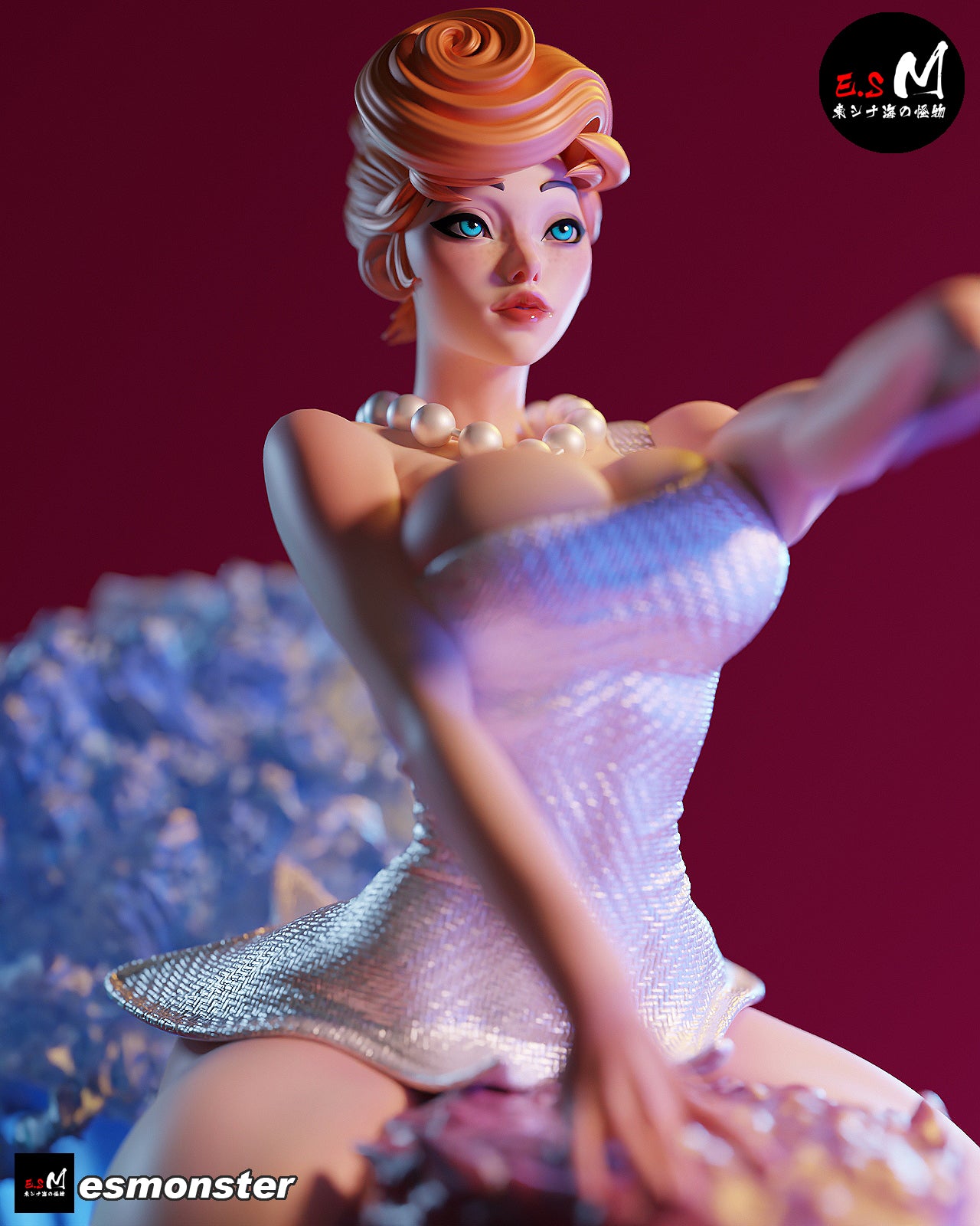 Wilma Sea Monster Style Flintstones Resin Garage Kit (1/6-1/12)