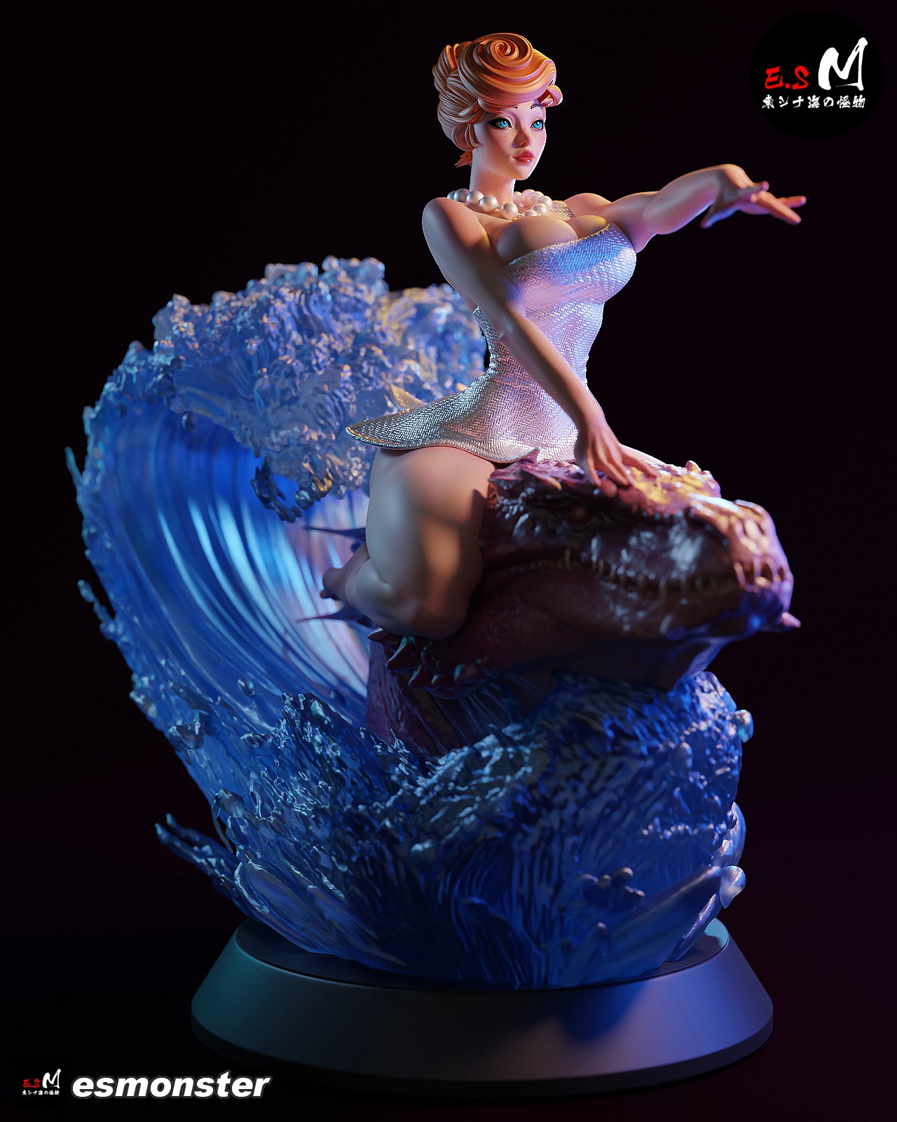 Wilma Sea Monster Style Flintstones Resin Garage Kit (1/6-1/12)