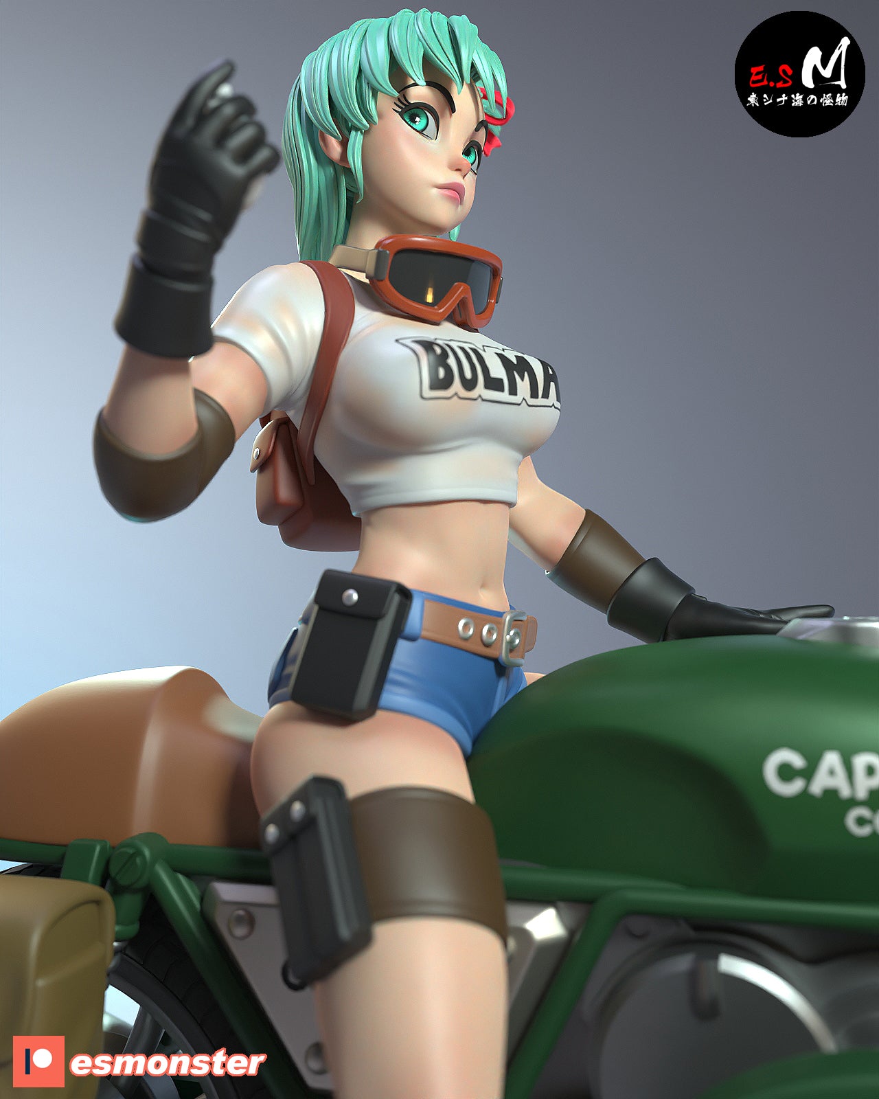 Bulma Style Dragon Ball Capsule Bike Unpainted Resin Garage Kit (1/6-1/12)