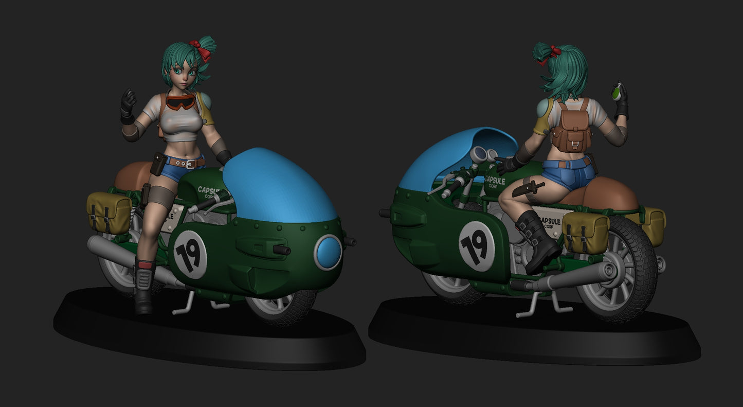 Bulma Style Dragon Ball Capsule Bike Unpainted Resin Garage Kit (1/6-1/12)