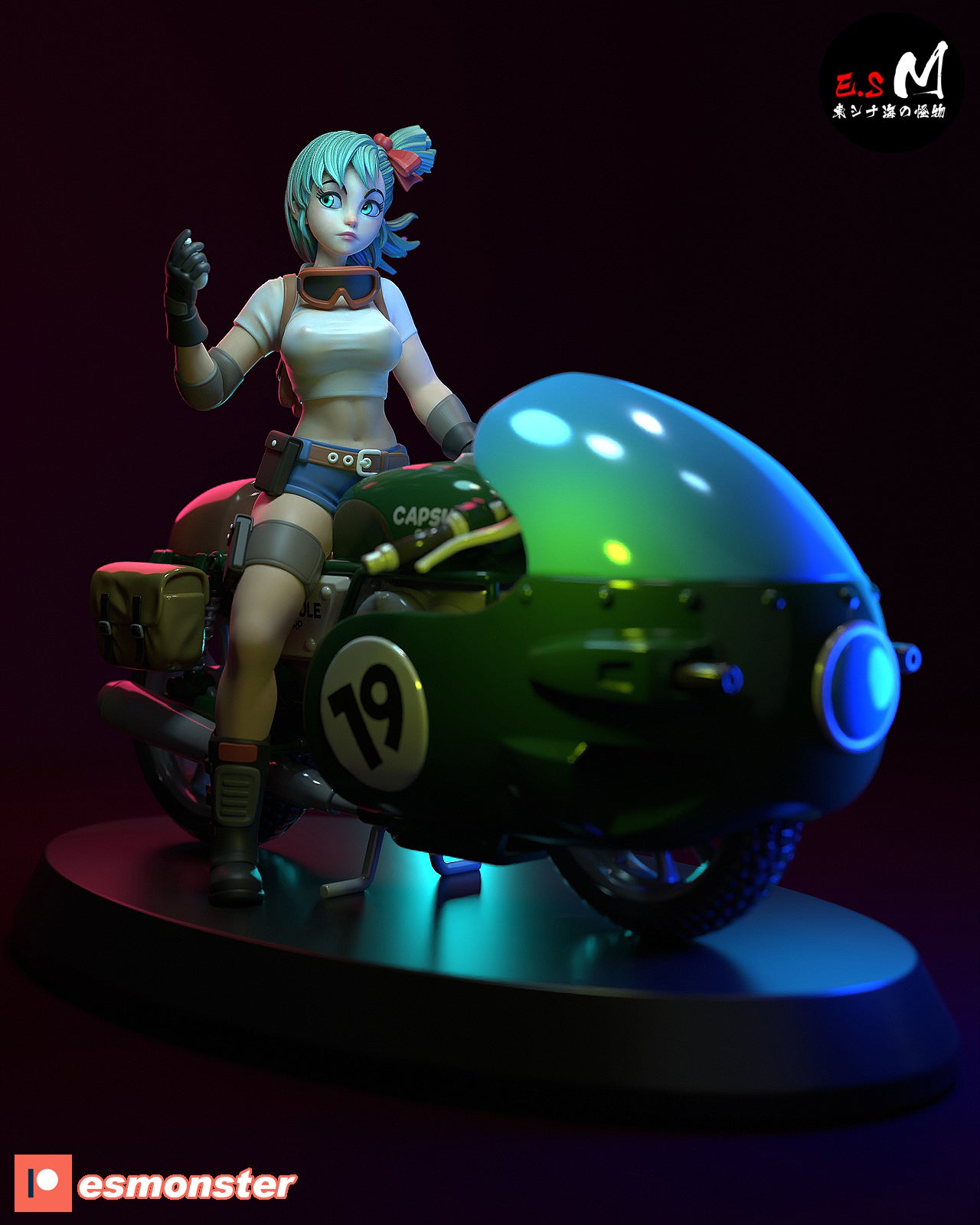 Bulma Style Dragon Ball Capsule Bike Unpainted Resin Garage Kit (1/6-1/12)