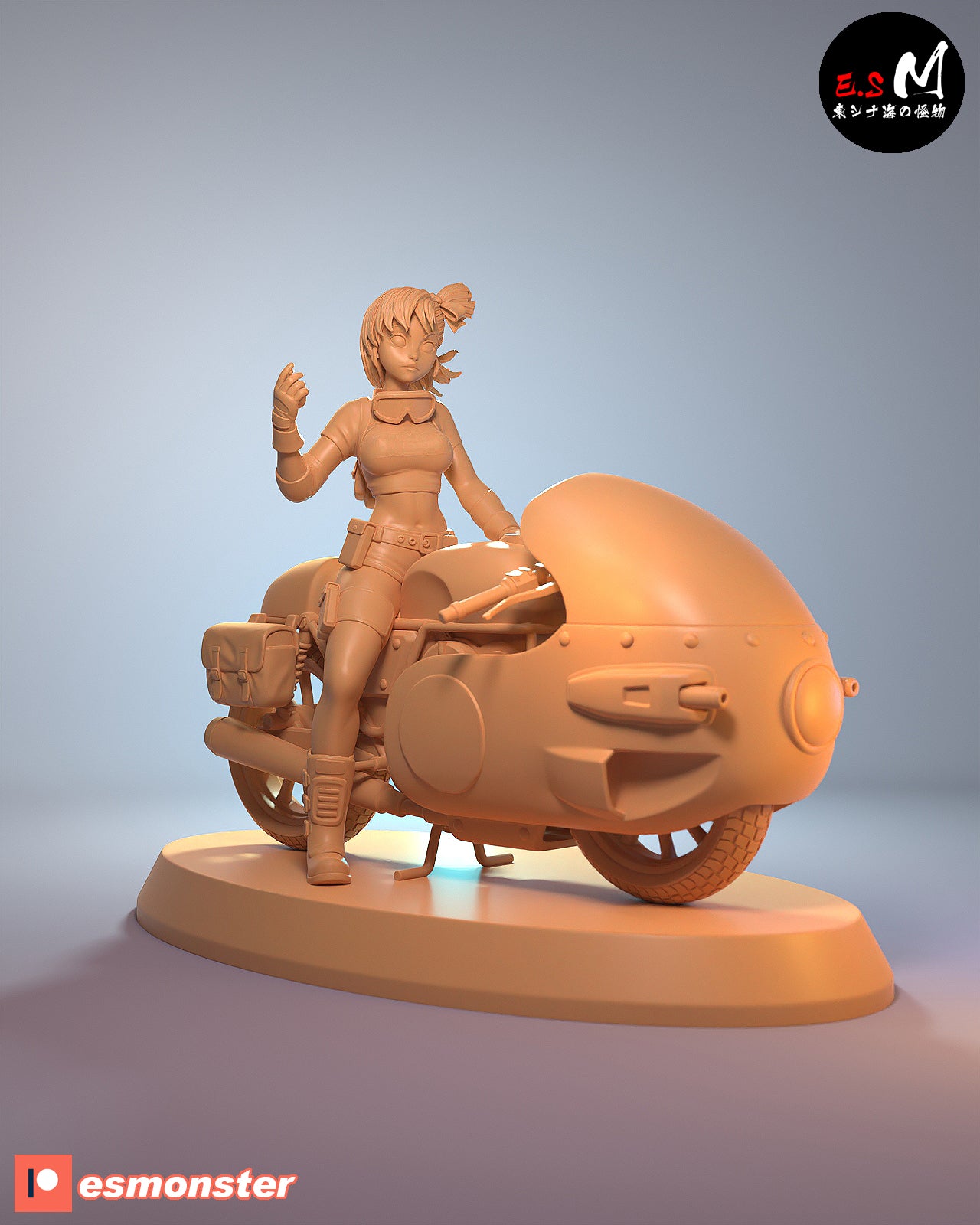 Bulma Style Dragon Ball Capsule Bike Unpainted Resin Garage Kit (1/6-1/12)