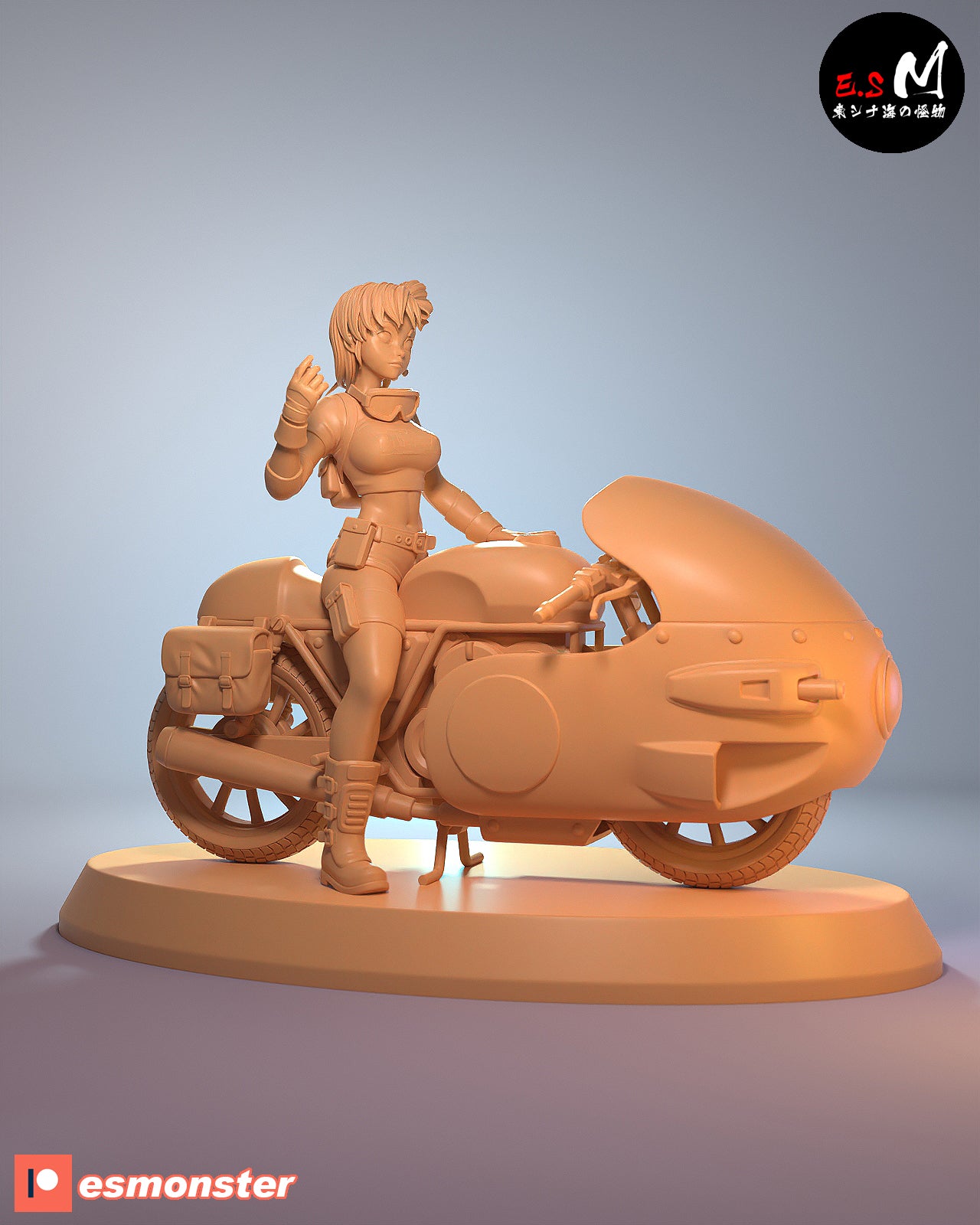 Bulma Style Dragon Ball Capsule Bike Unpainted Resin Garage Kit (1/6-1/12)