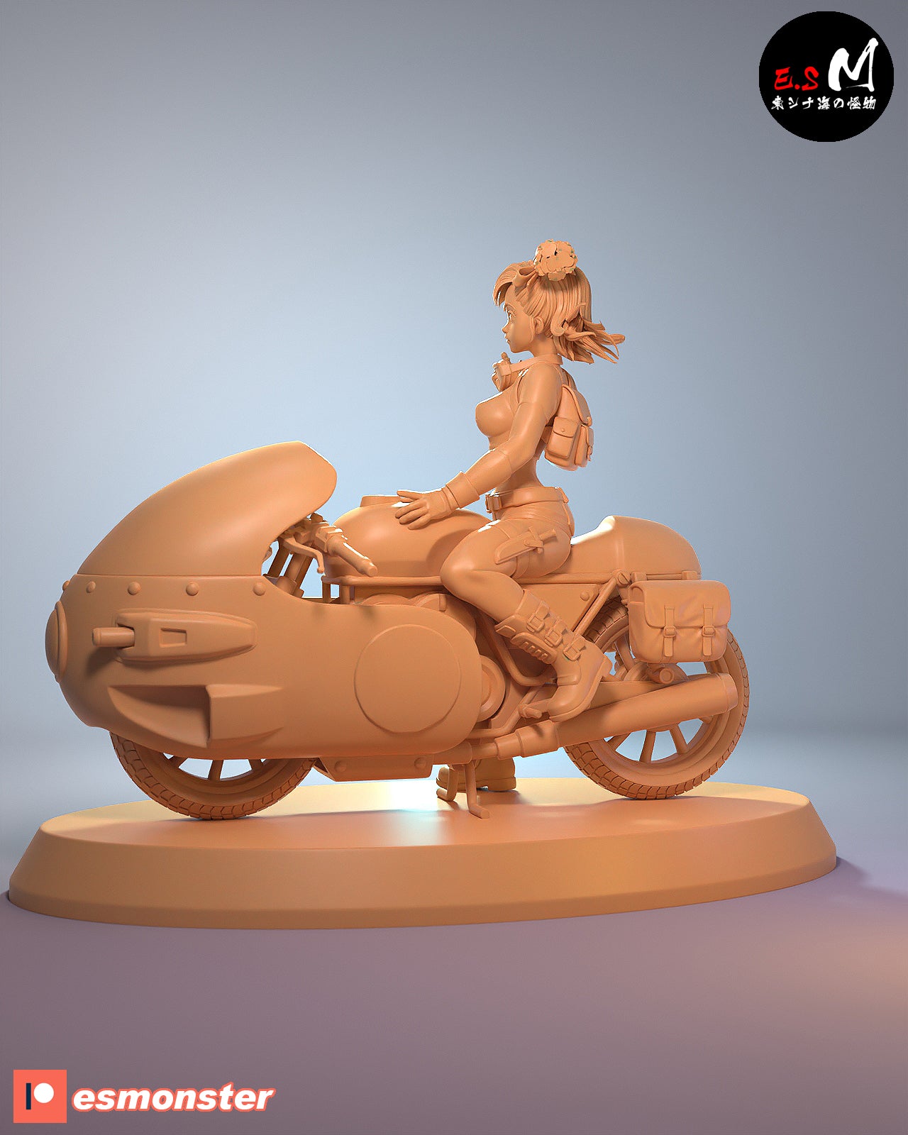 Bulma Style Dragon Ball Capsule Bike Unpainted Resin Garage Kit (1/6-1/12)