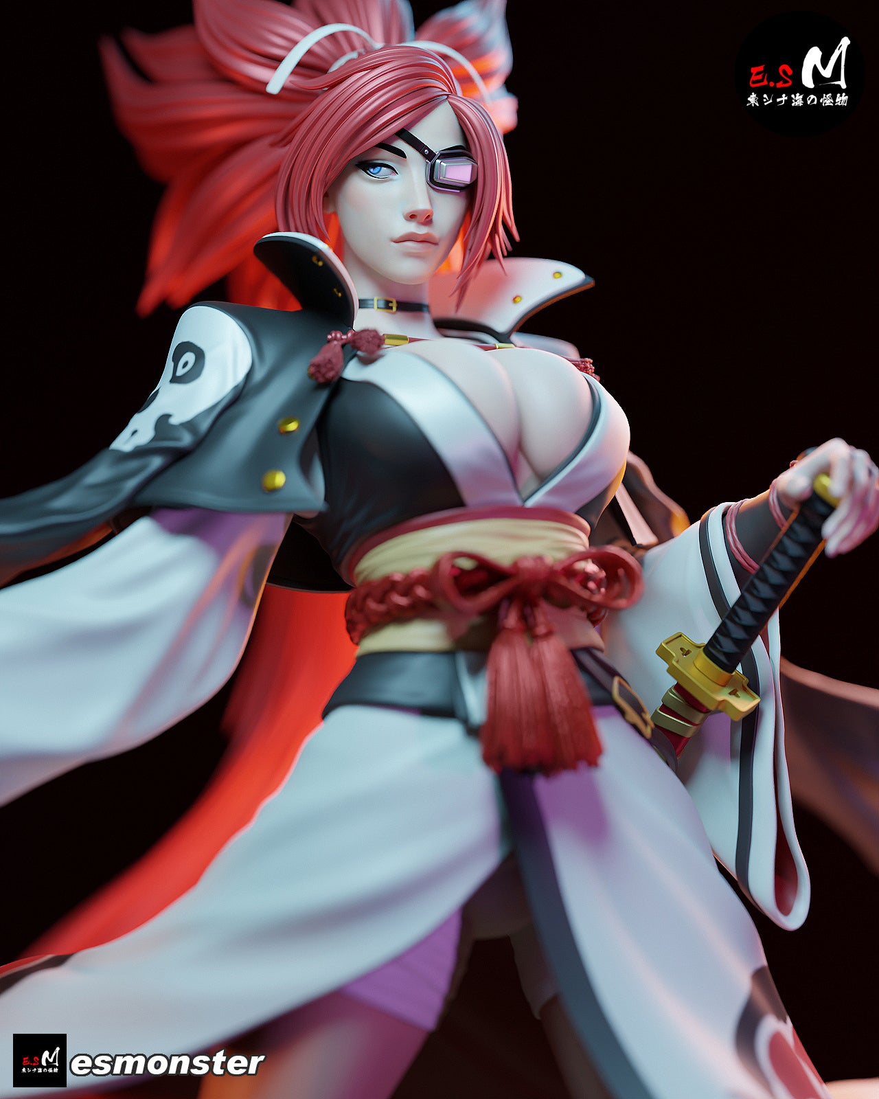 Casual Baiken Style Guilty Gear Unpainted Resin Garage Model Kit (1/6-1/12)