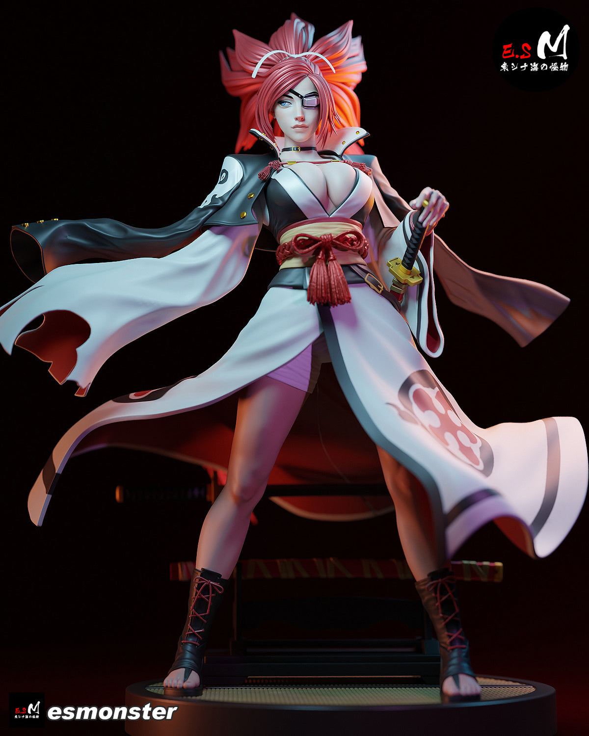 Casual Baiken Style Guilty Gear Unpainted Resin Garage Model Kit (1/6-1/12)