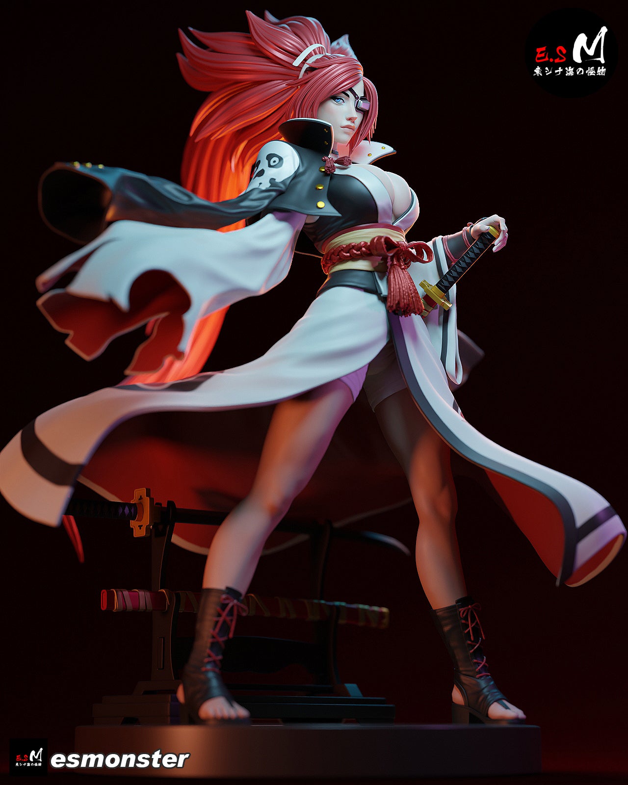 Casual Baiken Style Guilty Gear Unpainted Resin Garage Model Kit (1/6-1/12)