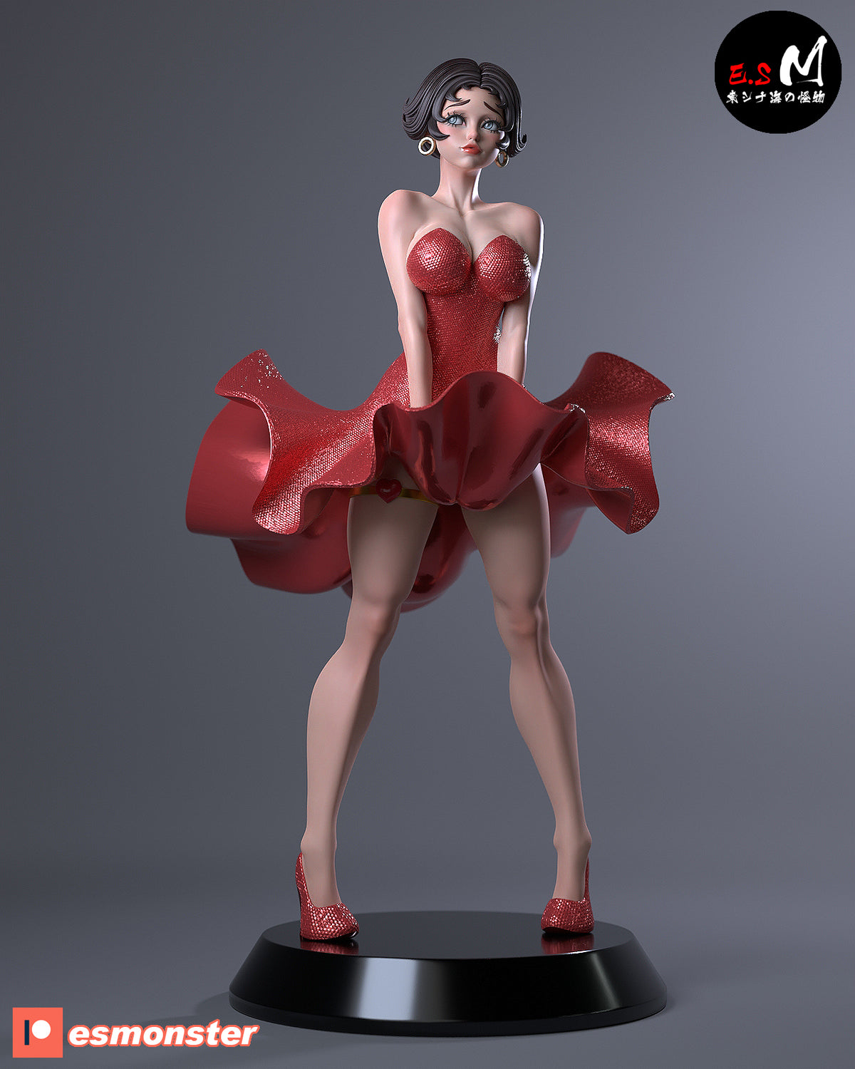 Betty Boop Wind Grate Style Cartoon Unpainted Resin Garage Kit (1/6-1/12)