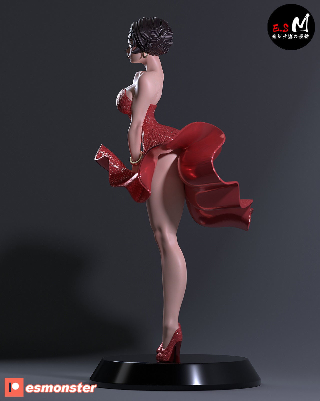 Betty Boop Wind Grate Style Cartoon Unpainted Resin Garage Kit (1/6-1/12)