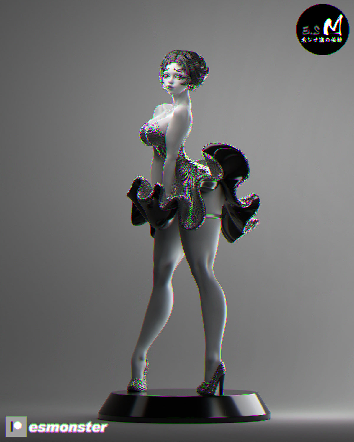 Betty Boop Wind Grate Style Cartoon Unpainted Resin Garage Kit (1/6-1/12)
