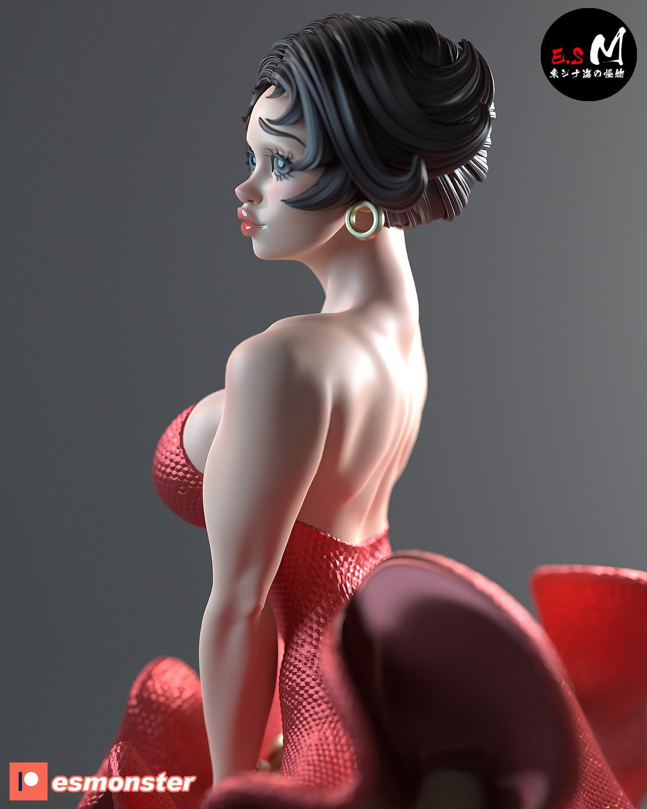 Betty Boop Wind Grate Style Cartoon Unpainted Resin Garage Kit (1/6-1/12)