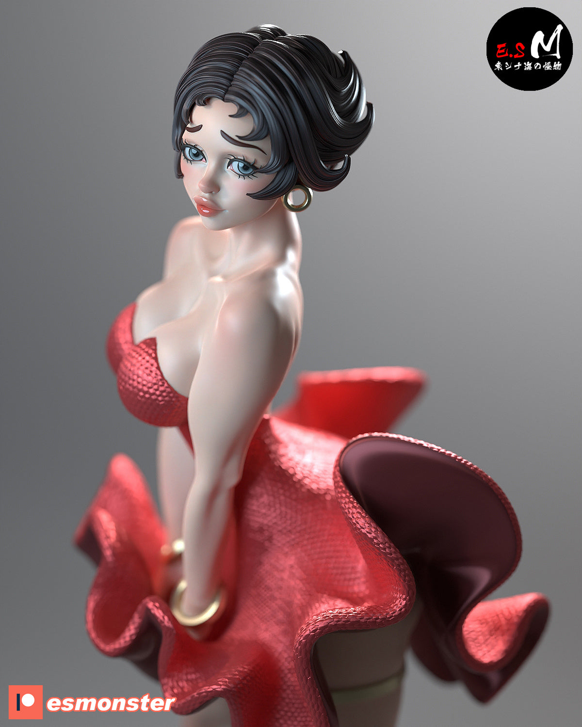Betty Boop Wind Grate Style Cartoon Unpainted Resin Garage Kit (1/6-1/12)