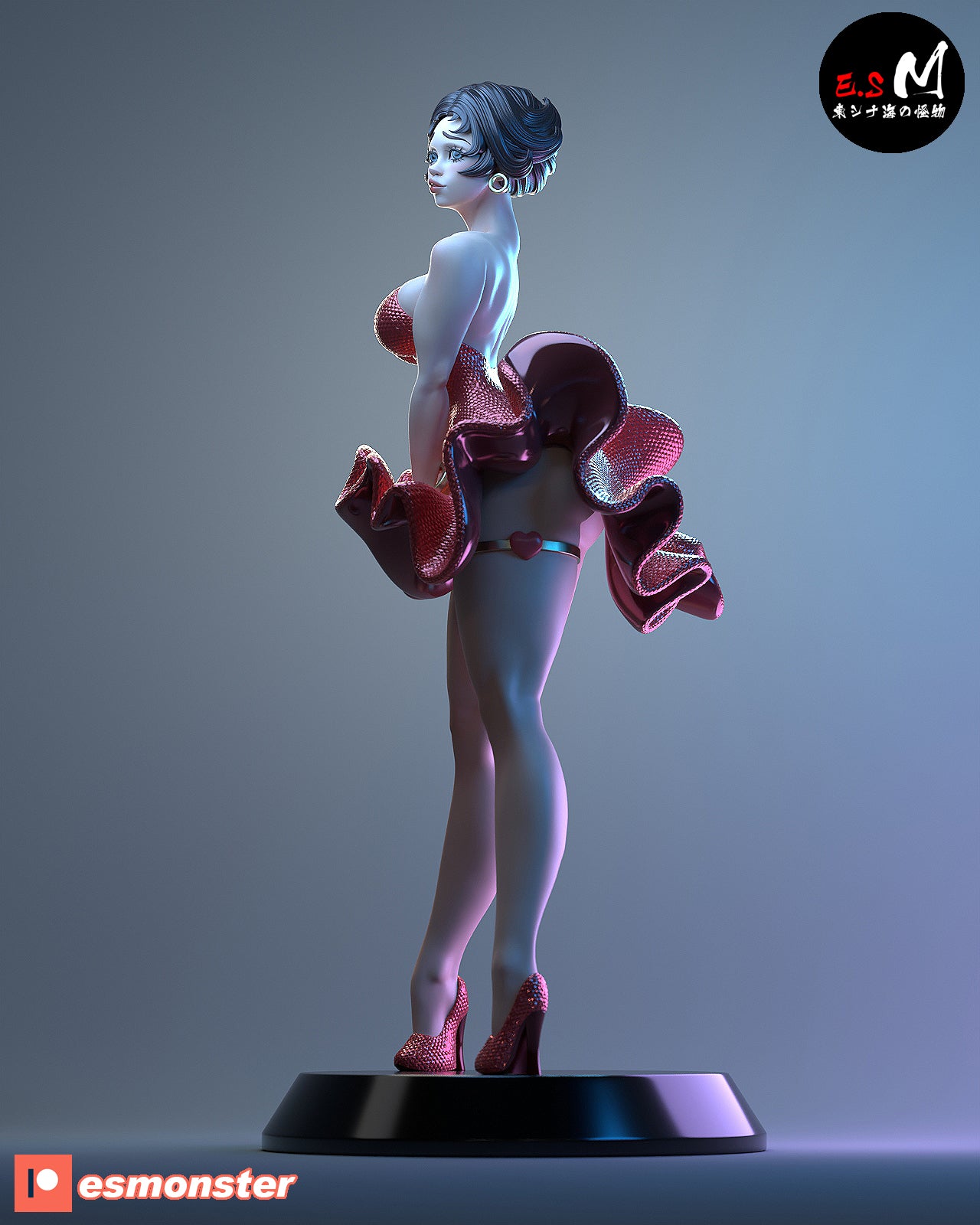 Betty Boop Wind Grate Style Cartoon Unpainted Resin Garage Kit (1/6-1/12)