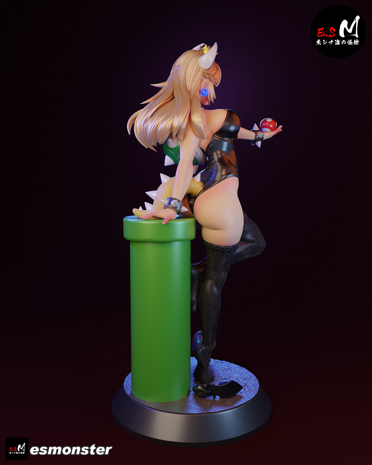 Standing Bowsette Style Mario Unpainted Resin Garage Model Kit (1/6-1/12)
