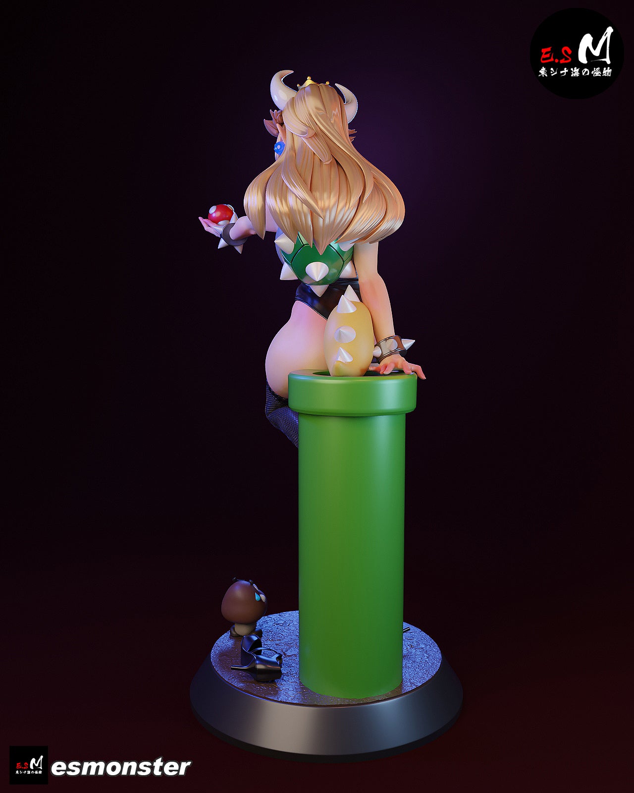 Standing Bowsette Style Mario Unpainted Resin Garage Model Kit (1/6-1/12)