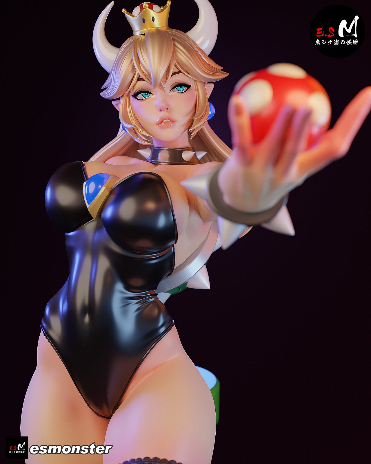 Standing Bowsette Style Mario Unpainted Resin Garage Model Kit (1/6-1/12)