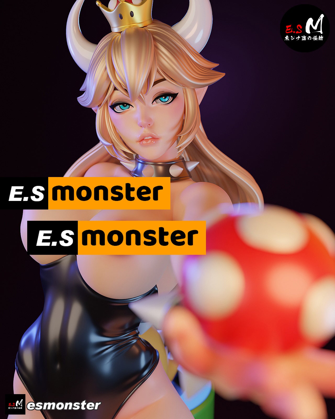 Standing Bowsette Style Mario Unpainted Resin Garage Model Kit (1/6-1/12)