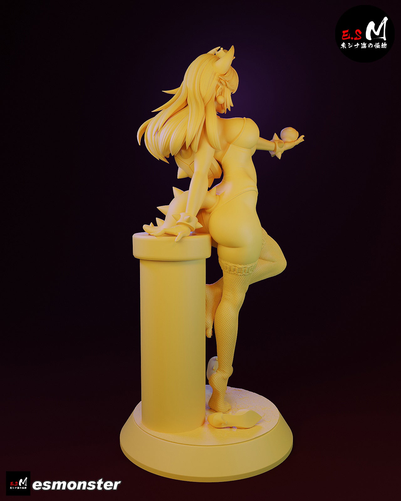 Standing Bowsette Style Mario Unpainted Resin Garage Model Kit (1/6-1/12)