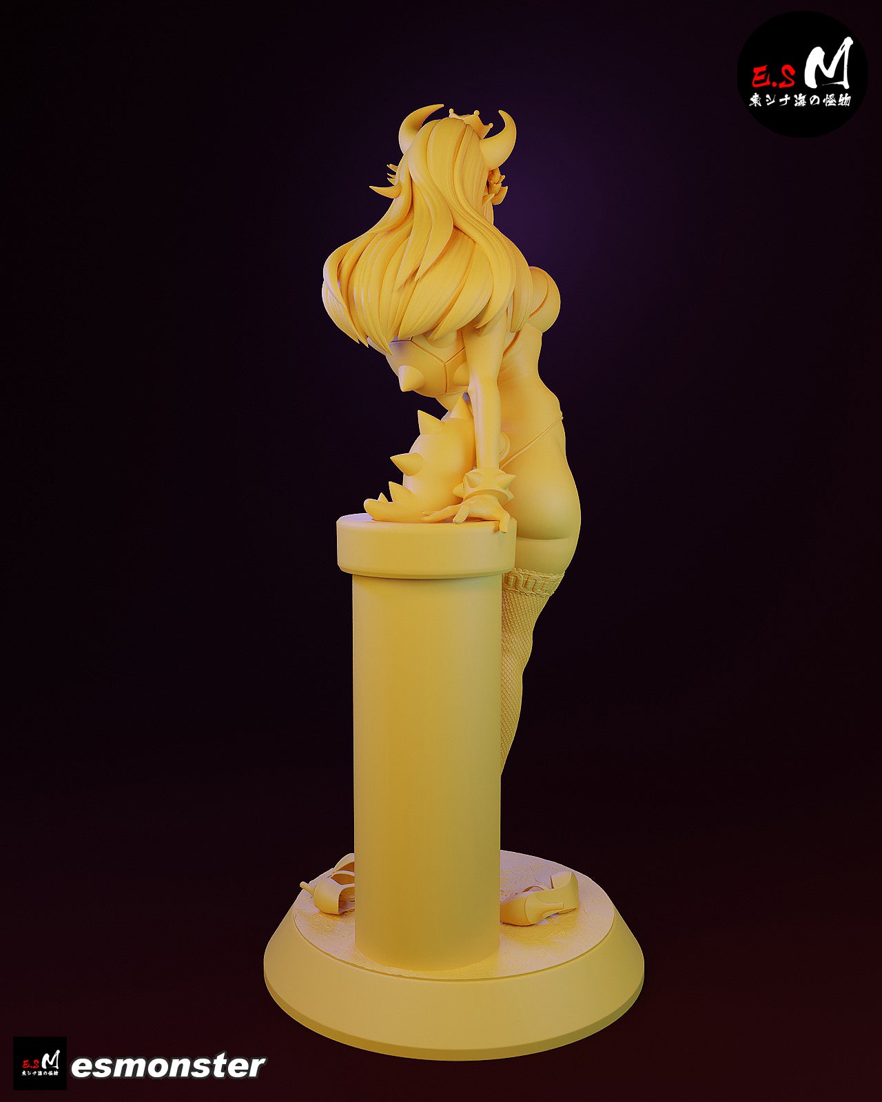 Standing Bowsette Style Mario Unpainted Resin Garage Model Kit (1/6-1/12)