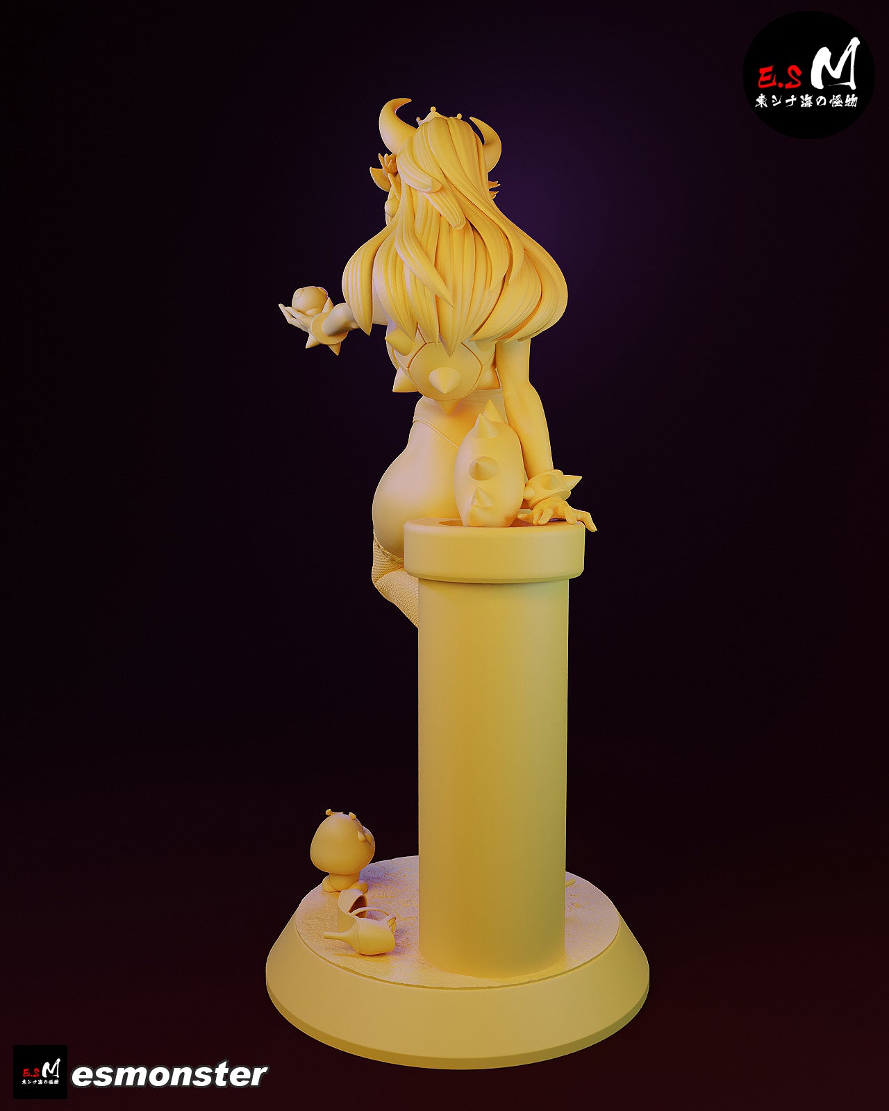 Standing Bowsette Style Mario Unpainted Resin Garage Model Kit (1/6-1/12)