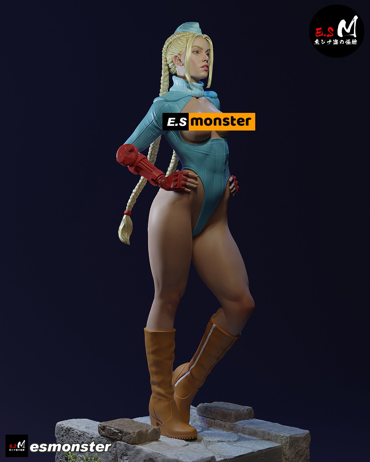 Classic Cammy Style Street Fighter Unpainted Resin Garage Model Kit (1/6-1/12)