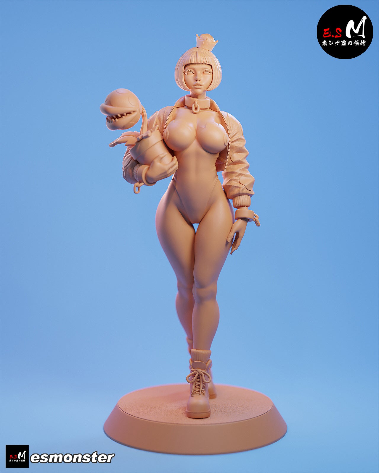 Chompette Bomber Jacket Style Mario Unpainted Resin Garage Model Kit (1/6-1/12)