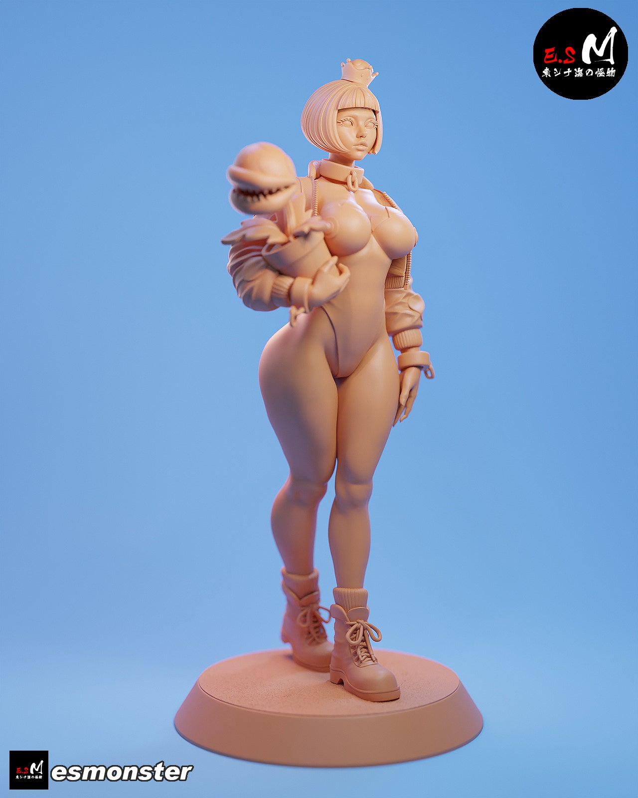 Chompette Bomber Jacket Style Mario Unpainted Resin Garage Model Kit (1/6-1/12)