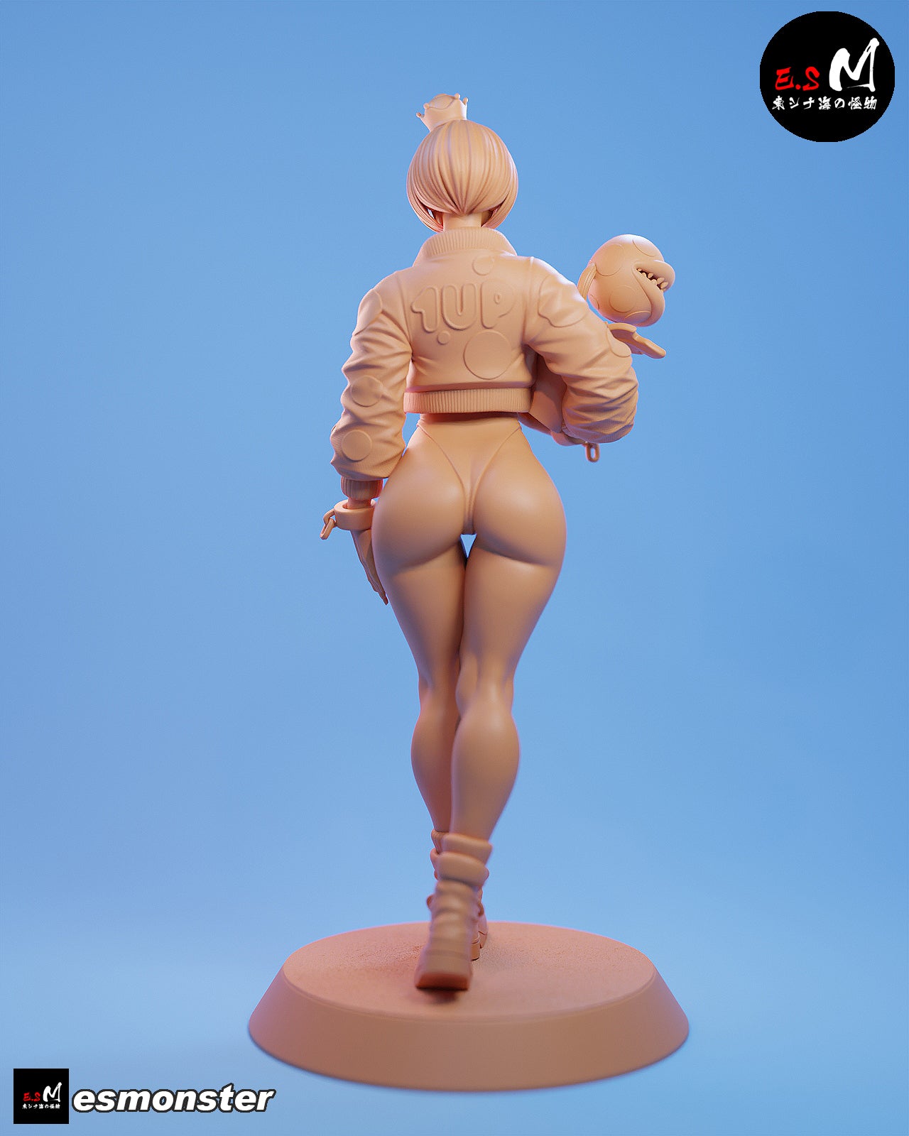 Chompette Bomber Jacket Style Mario Unpainted Resin Garage Model Kit (1/6-1/12)