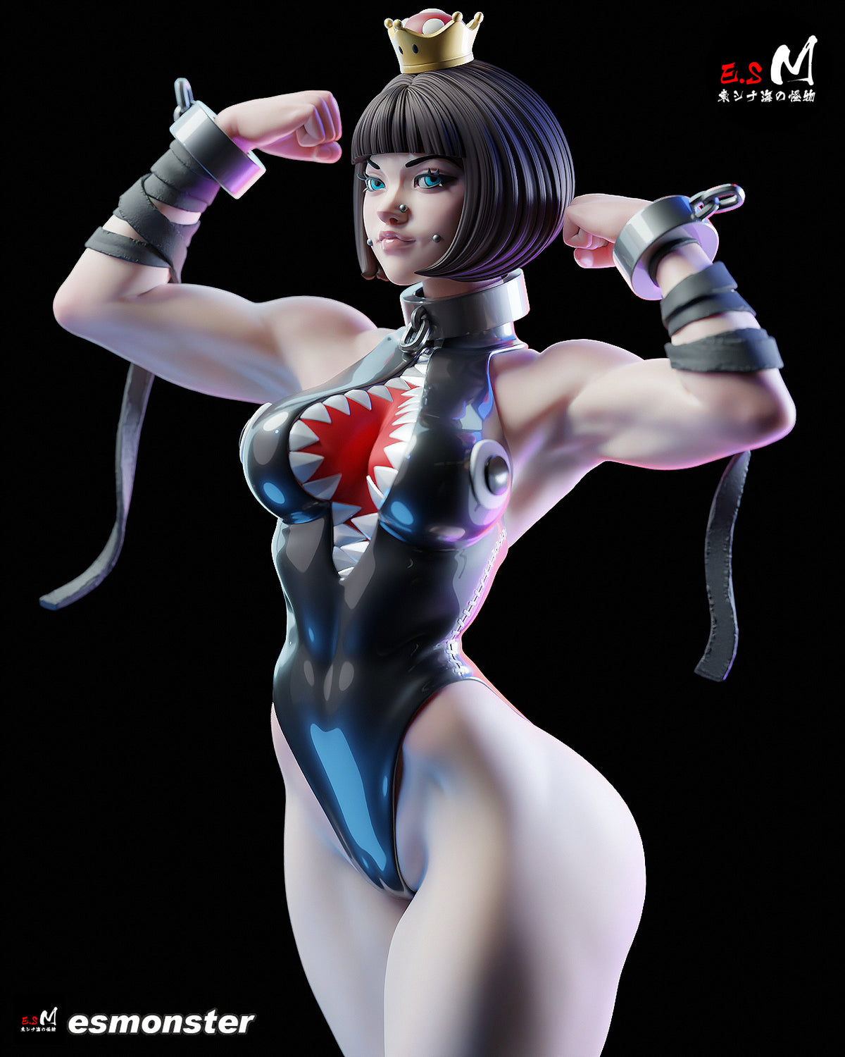Flexing Chompette Style Mario Unpainted Resin Garage Model Kit (1/6-1/12)