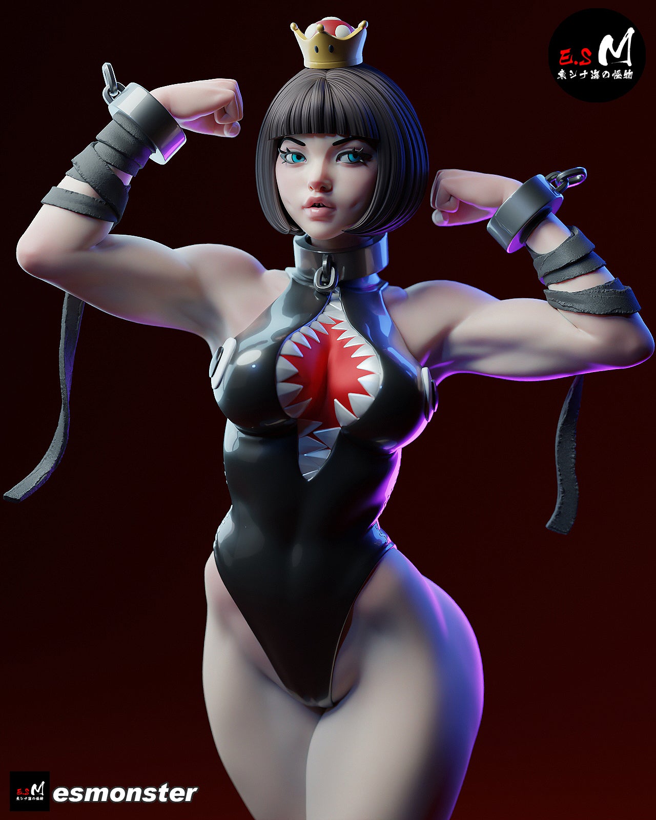 Flexing Chompette Style Mario Unpainted Resin Garage Model Kit (1/6-1/12)