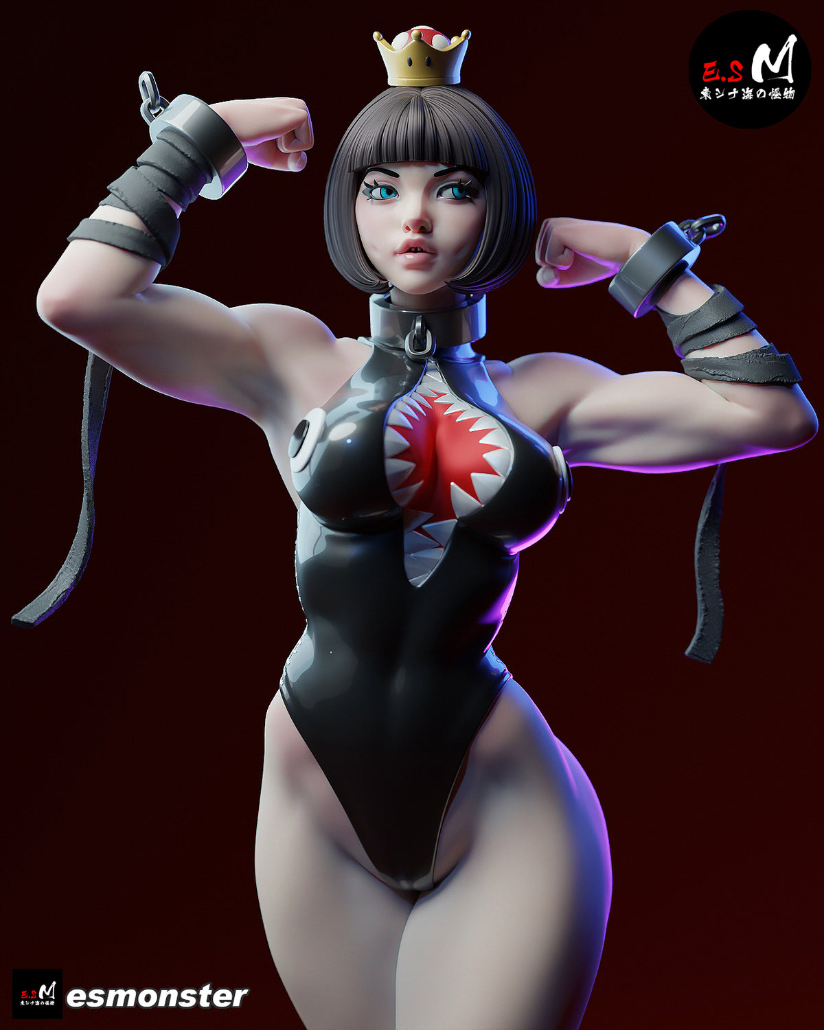 Flexing Chompette Style Mario Unpainted Resin Garage Model Kit (1/6-1/12)