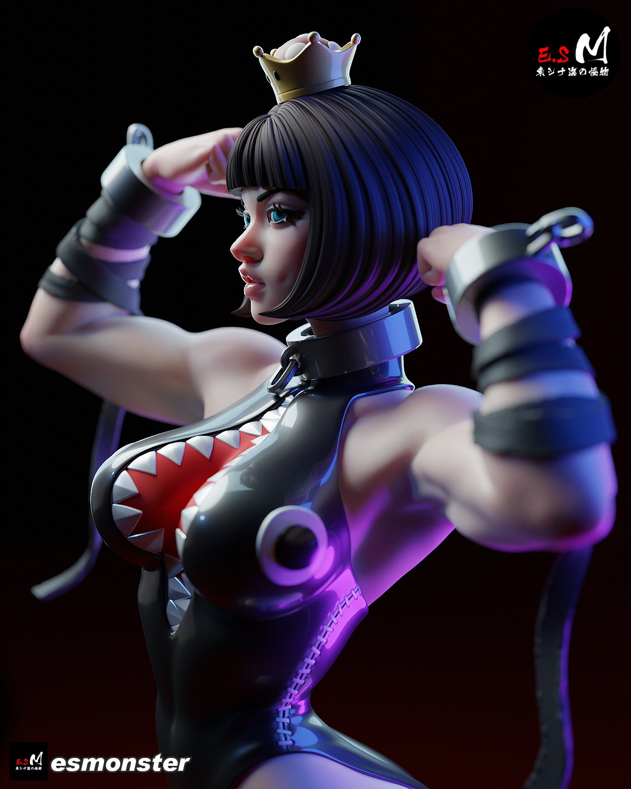 Flexing Chompette Style Mario Unpainted Resin Garage Model Kit (1/6-1/12)