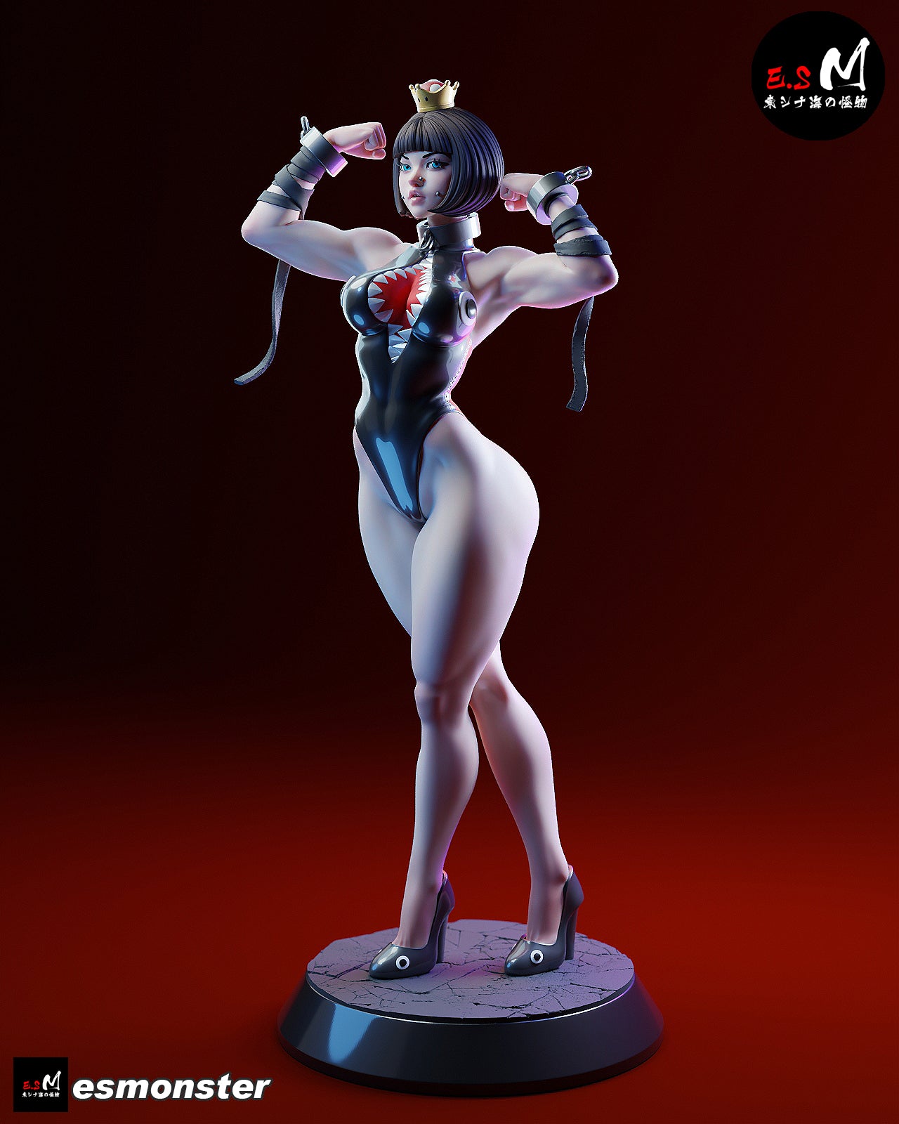 Flexing Chompette Style Mario Unpainted Resin Garage Model Kit (1/6-1/12)
