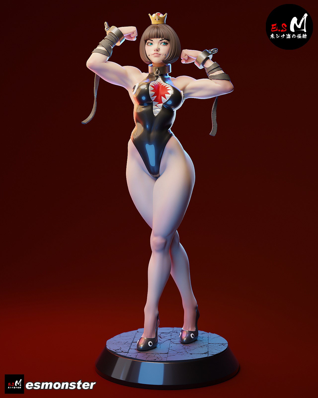 Flexing Chompette Style Mario Unpainted Resin Garage Model Kit (1/6-1/12)