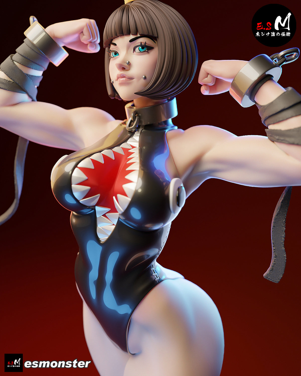 Flexing Chompette Style Mario Unpainted Resin Garage Model Kit (1/6-1/12)