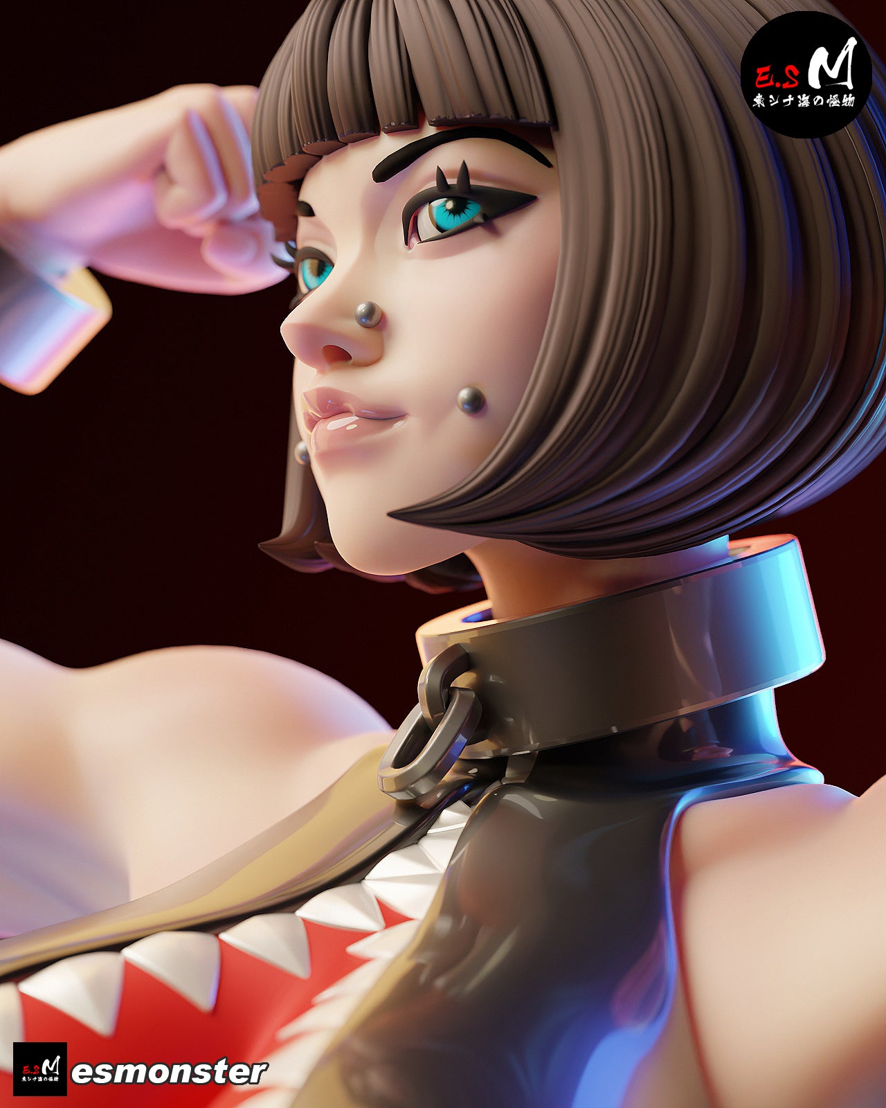 Flexing Chompette Style Mario Unpainted Resin Garage Model Kit (1/6-1/12)