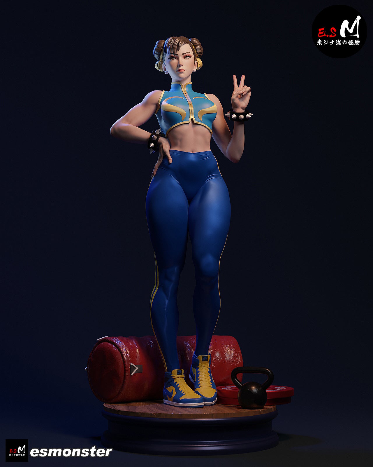 Workout Chun Li Style Street Fighter Unpainted Resin Garage Kit (1/6-1/12)