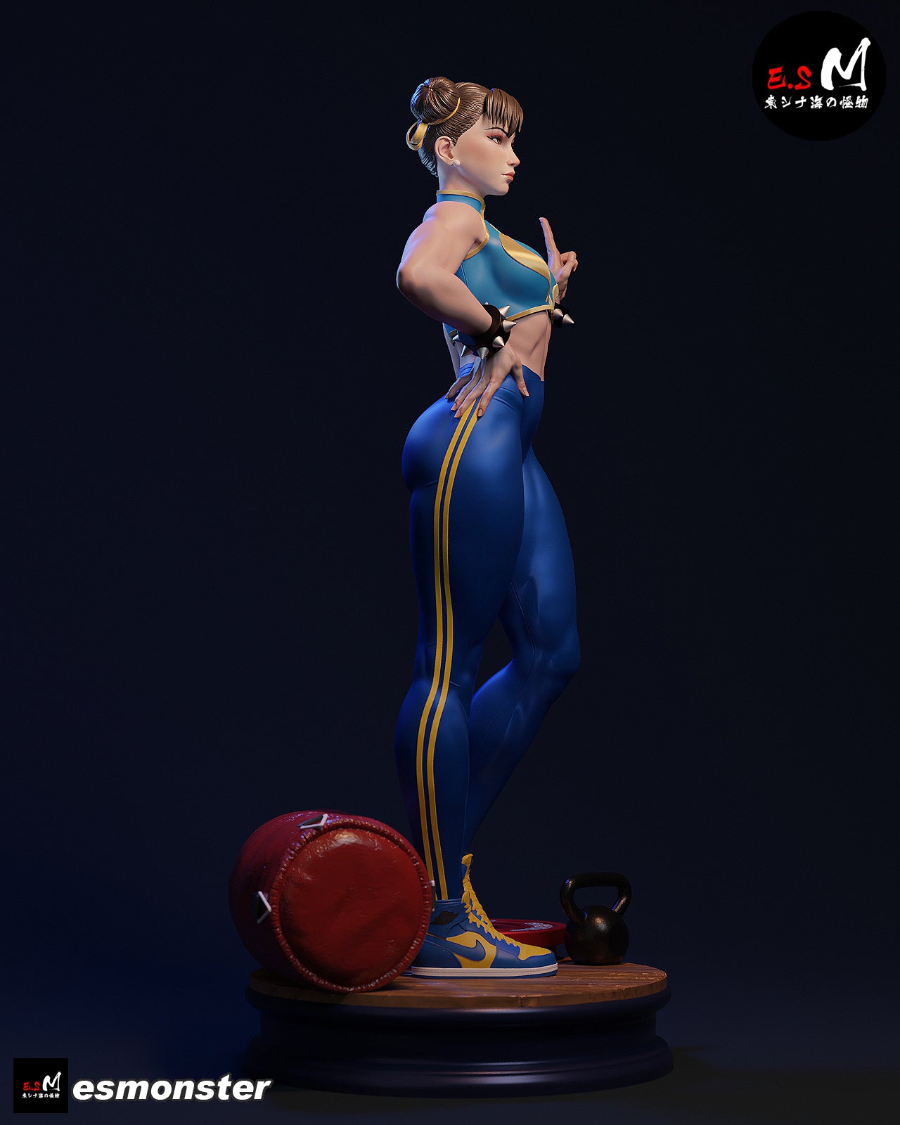 Workout Chun Li Style Street Fighter Unpainted Resin Garage Kit (1/6-1/12)