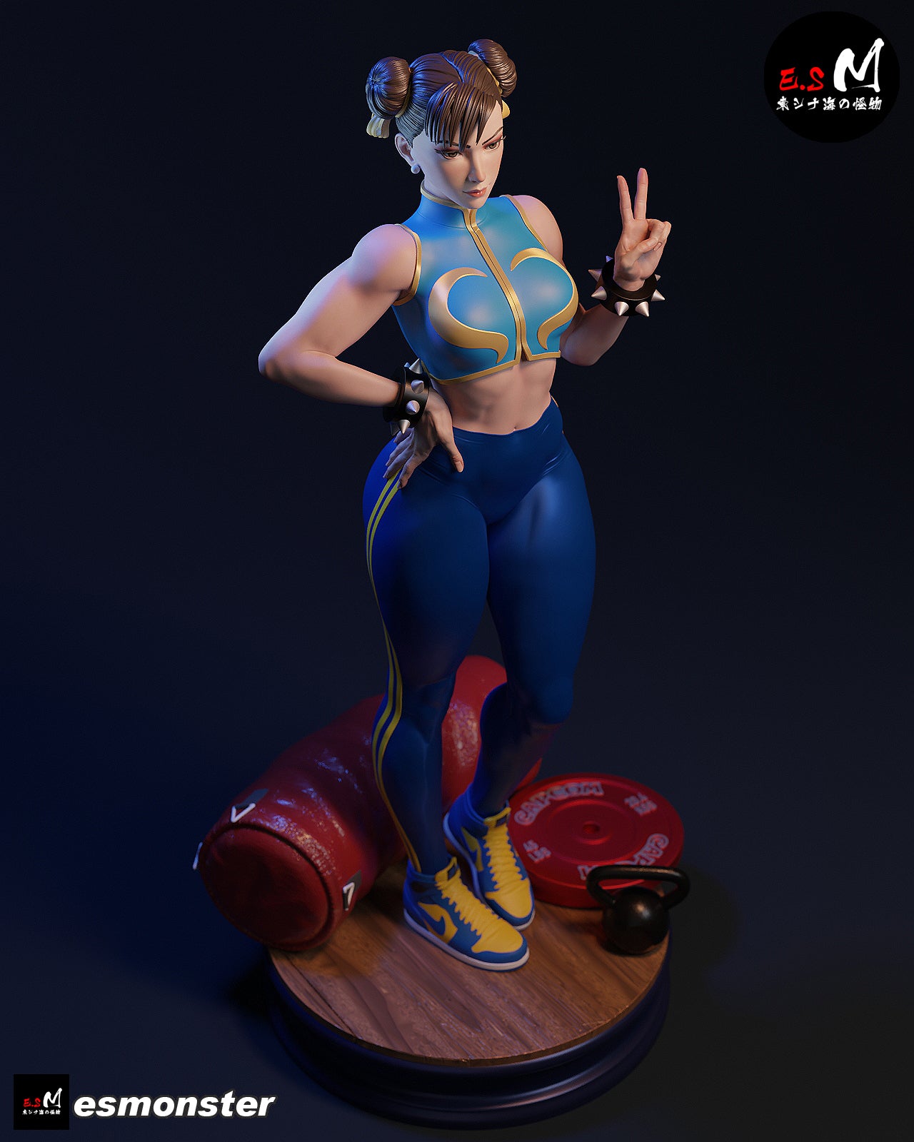 Workout Chun Li Style Street Fighter Unpainted Resin Garage Kit (1/6-1/12)