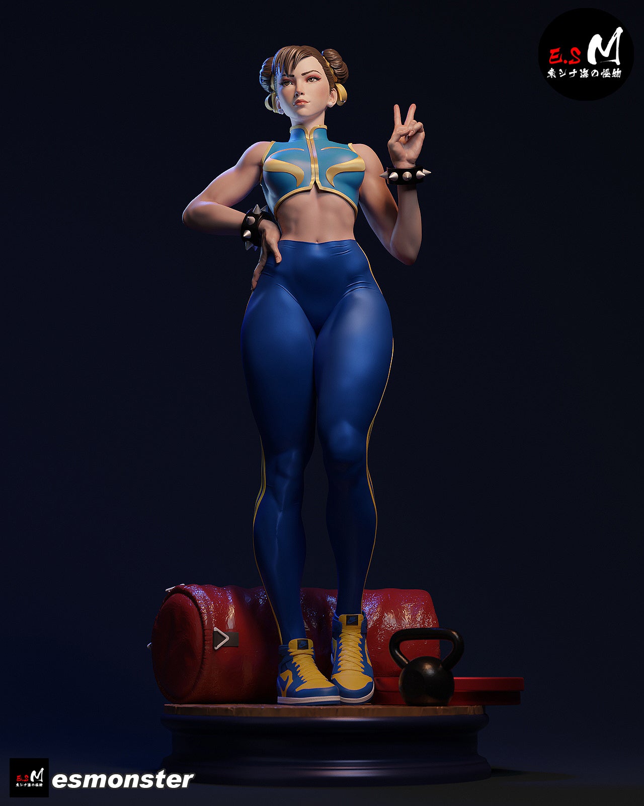 Workout Chun Li Style Street Fighter Unpainted Resin Garage Kit (1/6-1/12)
