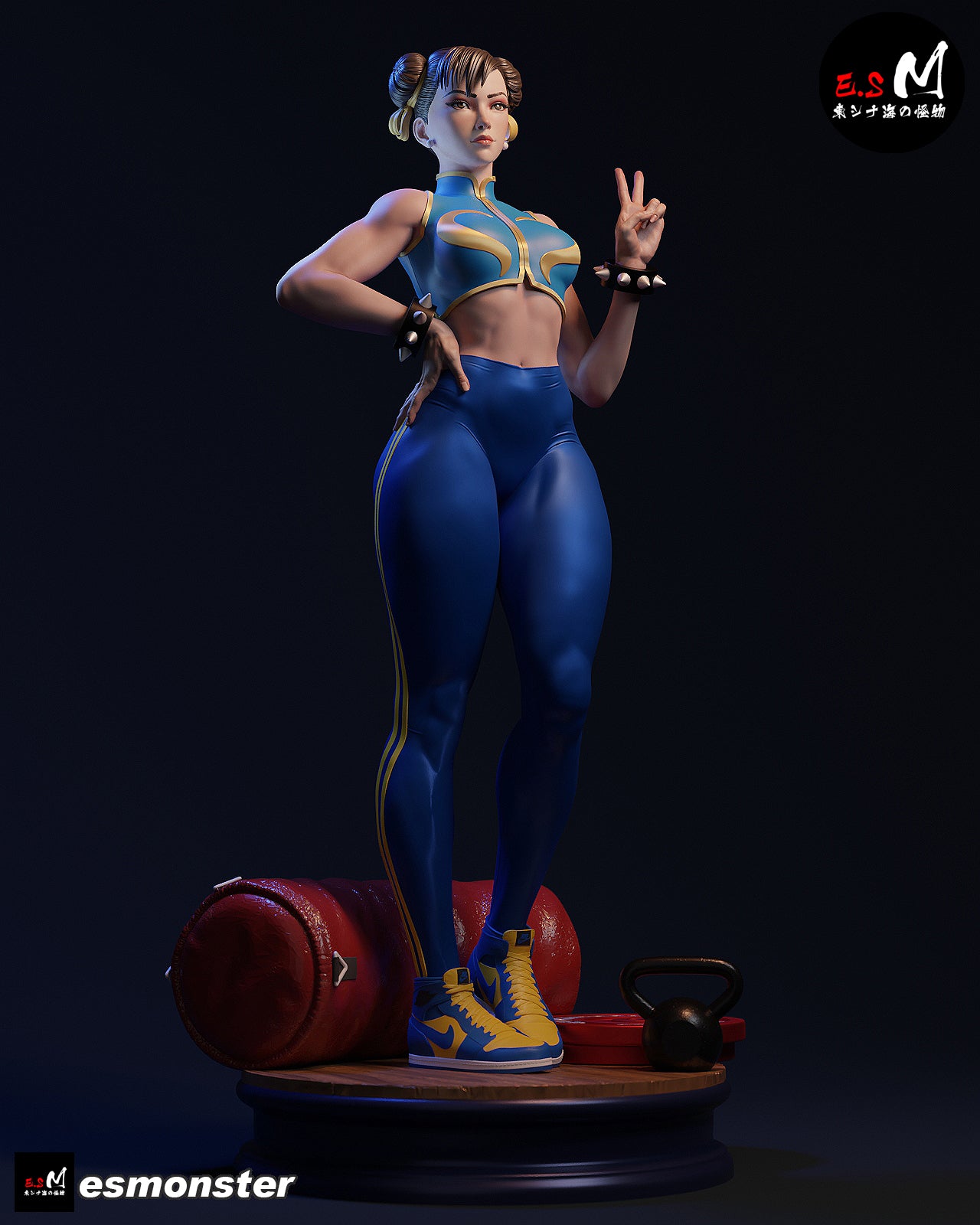 Workout Chun Li Style Street Fighter Unpainted Resin Garage Kit (1/6-1/12)