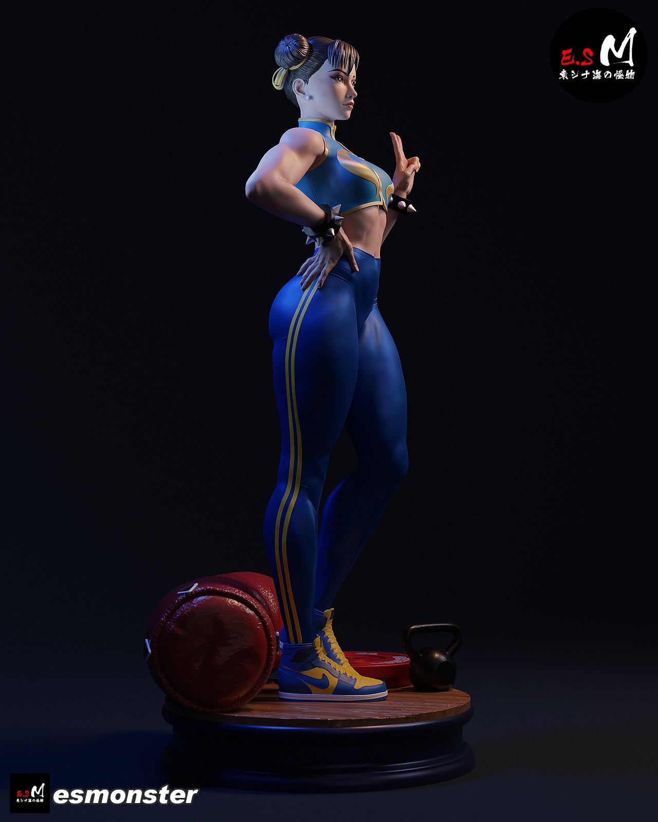 Workout Chun Li Style Street Fighter Unpainted Resin Garage Kit (1/6-1/12)