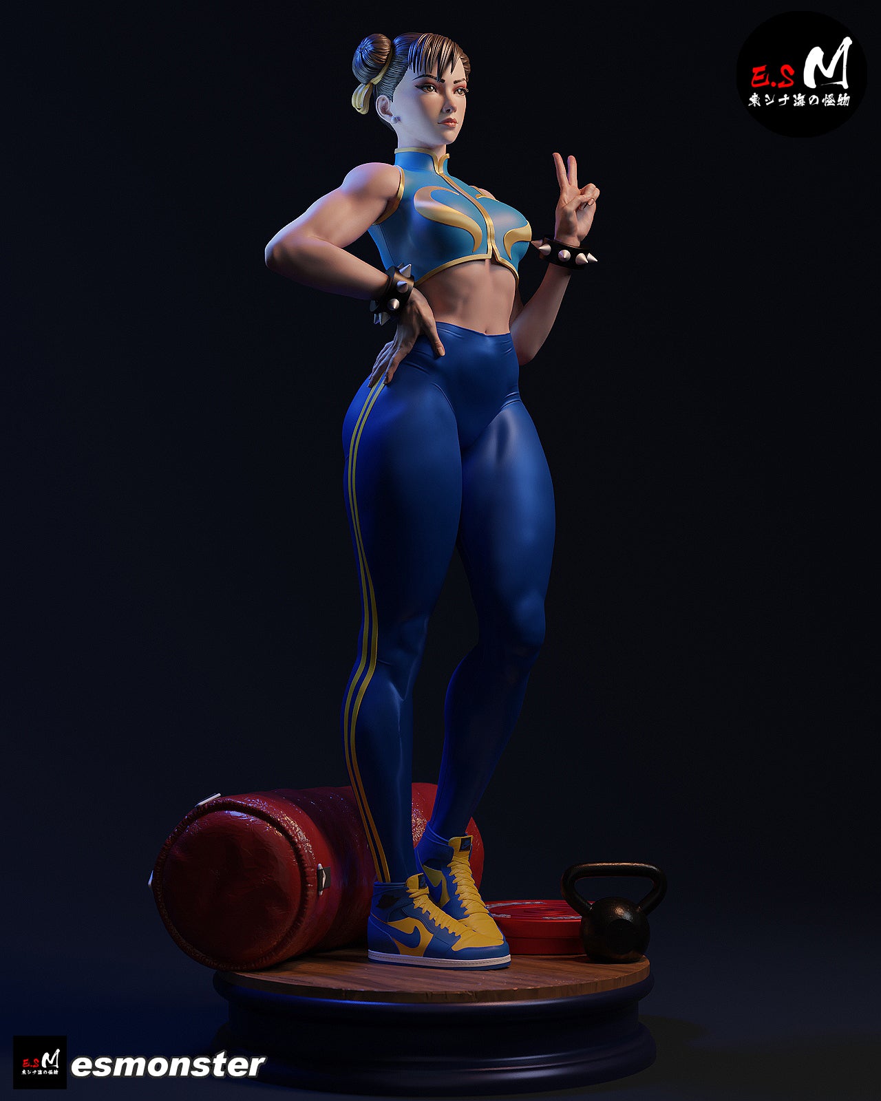 Workout Chun Li Style Street Fighter Unpainted Resin Garage Kit (1/6-1/12)