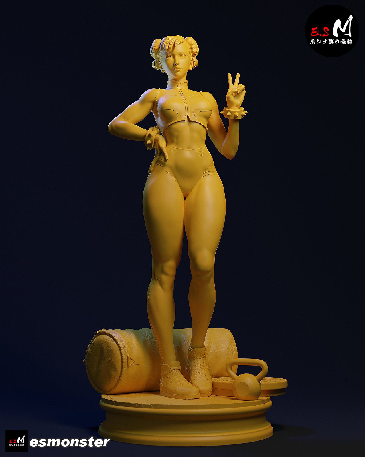 Workout Chun Li Style Street Fighter Unpainted Resin Garage Kit (1/6-1/12)