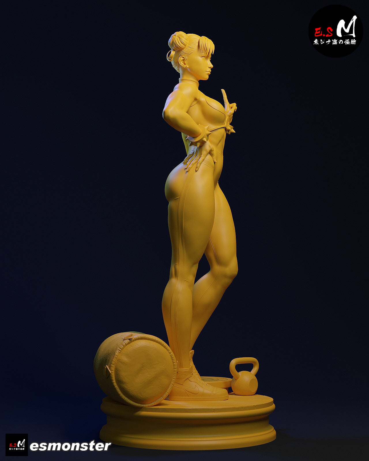 Workout Chun Li Style Street Fighter Unpainted Resin Garage Kit (1/6-1/12)